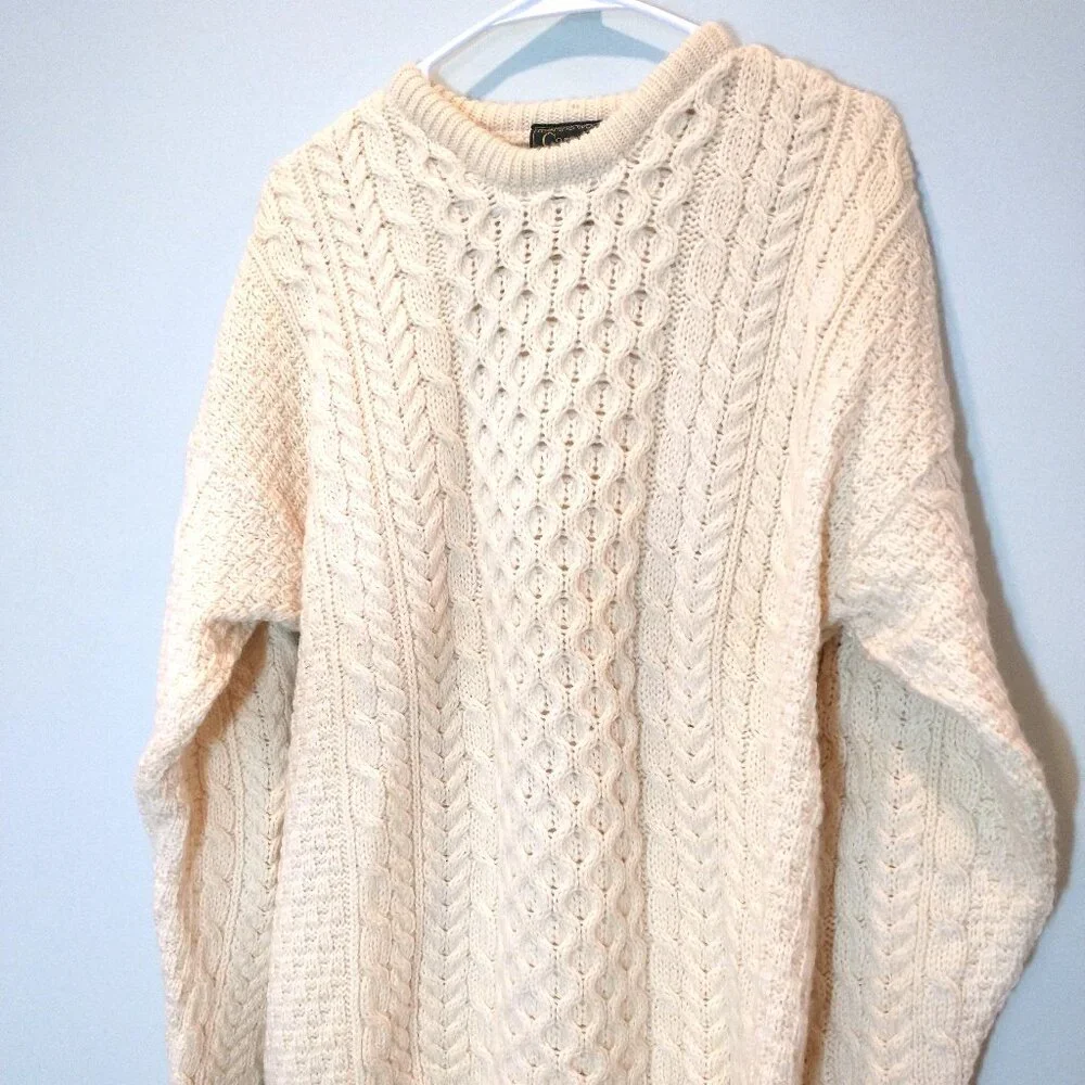 NWOT Carraig Donn Irish Knit Merino Wool Sweater Size M